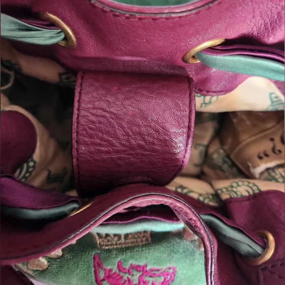 Vintage Juicy Couture Green and Purple Velour Daydreamer Bag HTF - Picture 4 of 16